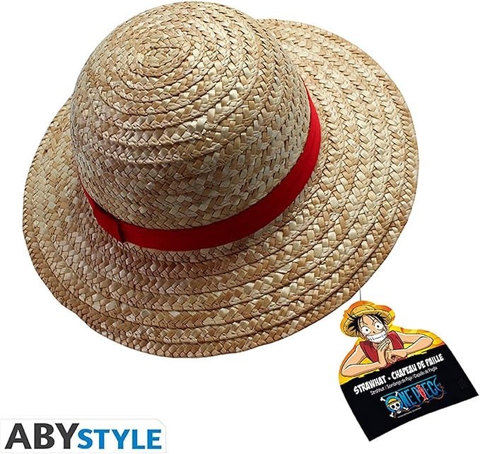 Sombrero de Paja Luffy de Una Pieza ABYSTYLE - Producto Oficial - Talla Adulto - Etiqueta Nueva