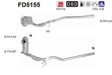 AS DPF Rußpartikelfilter Dieselpartikelfilter FD5155 Cordierit für VW TIGUAN VAN