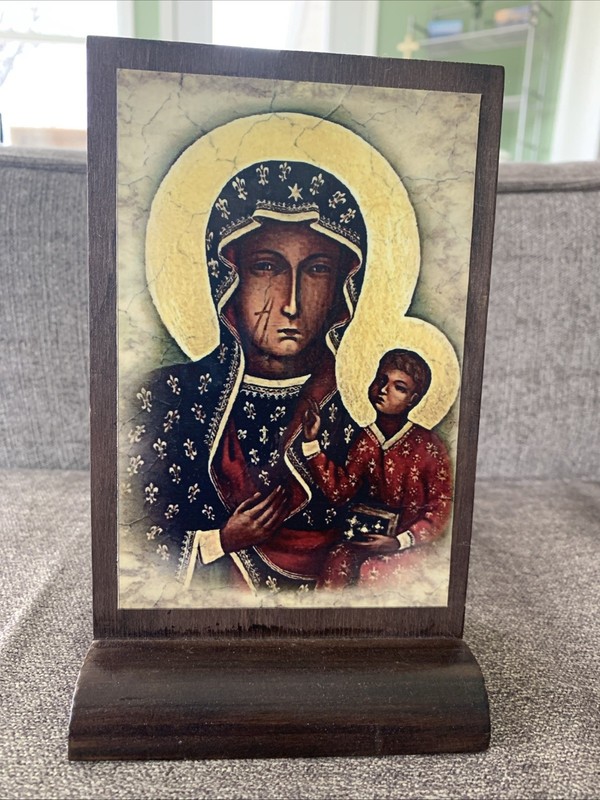 Lady Częstochowa Black Madonna Art Print Picture Polish Plaque Jasna Gora Icon