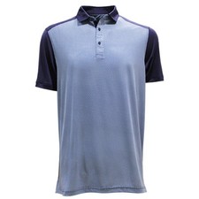 NEW Head Golf Mens Performance Polo Shirt Stretch UVP Wicking Blue Print M NWT