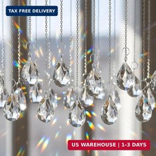38mm Crystal Suncatcher Prism 10pcs Teardrop Chandelier Crystals Replacement Pen