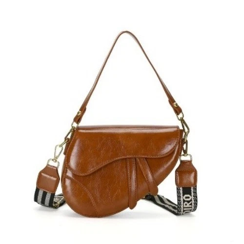 New Women Leather Shoulder Bags Underarm Bag Saddle Shape Pendant Crossbody Bag - Bild 42 von 51