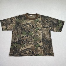 Vintage 80s Realtree Treebark Single Stitch Shirt Men 2XL Camo Tee Made USA Boxy
