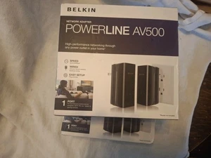 Two Belkin PowerLine AV500 Network Adapters, New in Box
