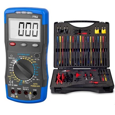 92PCS Digital Multimeter Test Lead Elektronisches Werkzeug & 20A KFZ Analysator