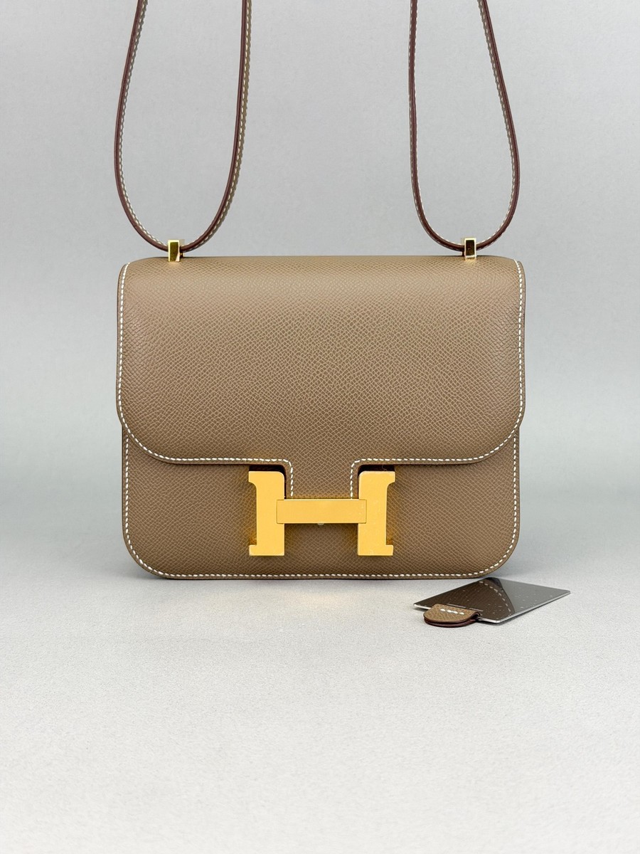 Hermes Mini Constance 18 Sellier Epsom Etoupe Gold Hardware G