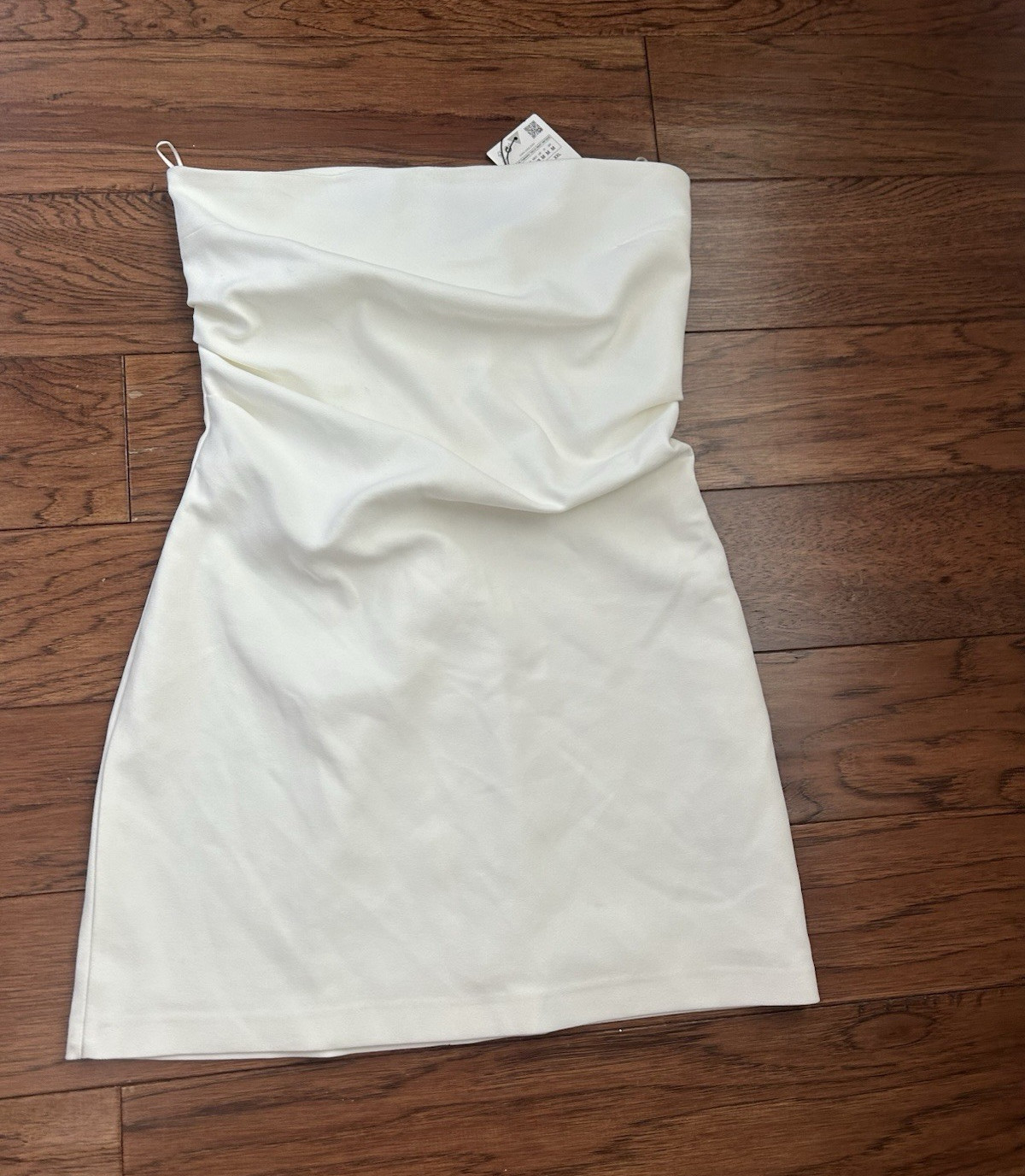 ZARA White Solid Strapless Mini Dress Women's Size M Zip/Zipper Closure