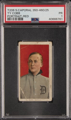 1909-11 T206 SWEET CAPORAL 350-460/25 PORTRAIT-RED TY COBB PSA 1