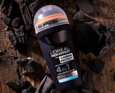1X 50ML L'Oreal Paris Men Expert Carbon Protect 48H Roll-On Deodorant - NEW UK
