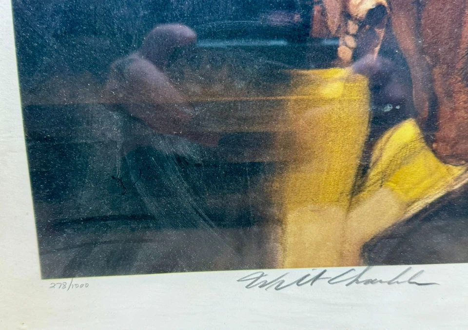 John Havlicek & Wilt Chamberlain Autografiado 16x20 Litografía Enmarcada Lakers Celtics Foto 2 de 4