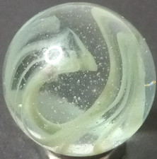 Vintage Vitro Horseshoe Caged Cat s Eye Shooter Marble .87 NEAR MINT 925.062