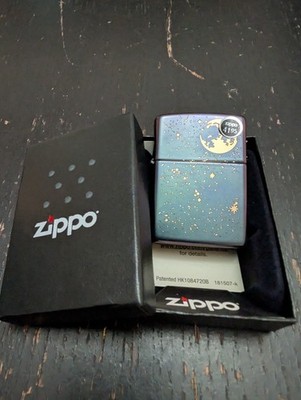Zippo Windproof Lighter, Laser Engraved Starry Sky & Moon, 49448, New In Box