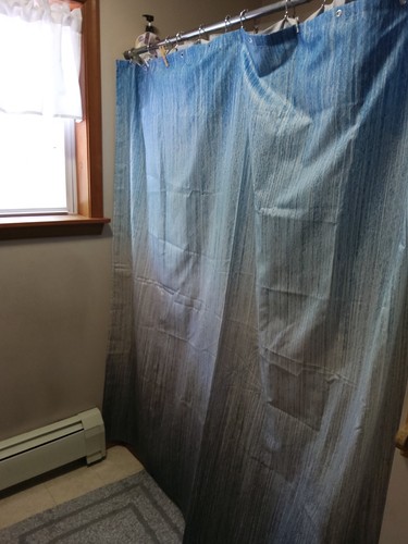 72×72" Water Proof Blue,white,gray Ombre Shower Curtain - Picture 2 of 7