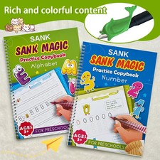 1 Set 2 Books Spanish Reusable Writing Workbook Kids Number Vocabulary Book