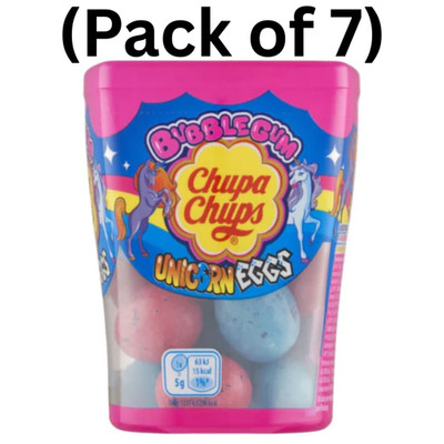 Chupa Chups Unicorn Eggs Bubble Gum 90g Fruity & Chewy Candy (Pack Of 7)