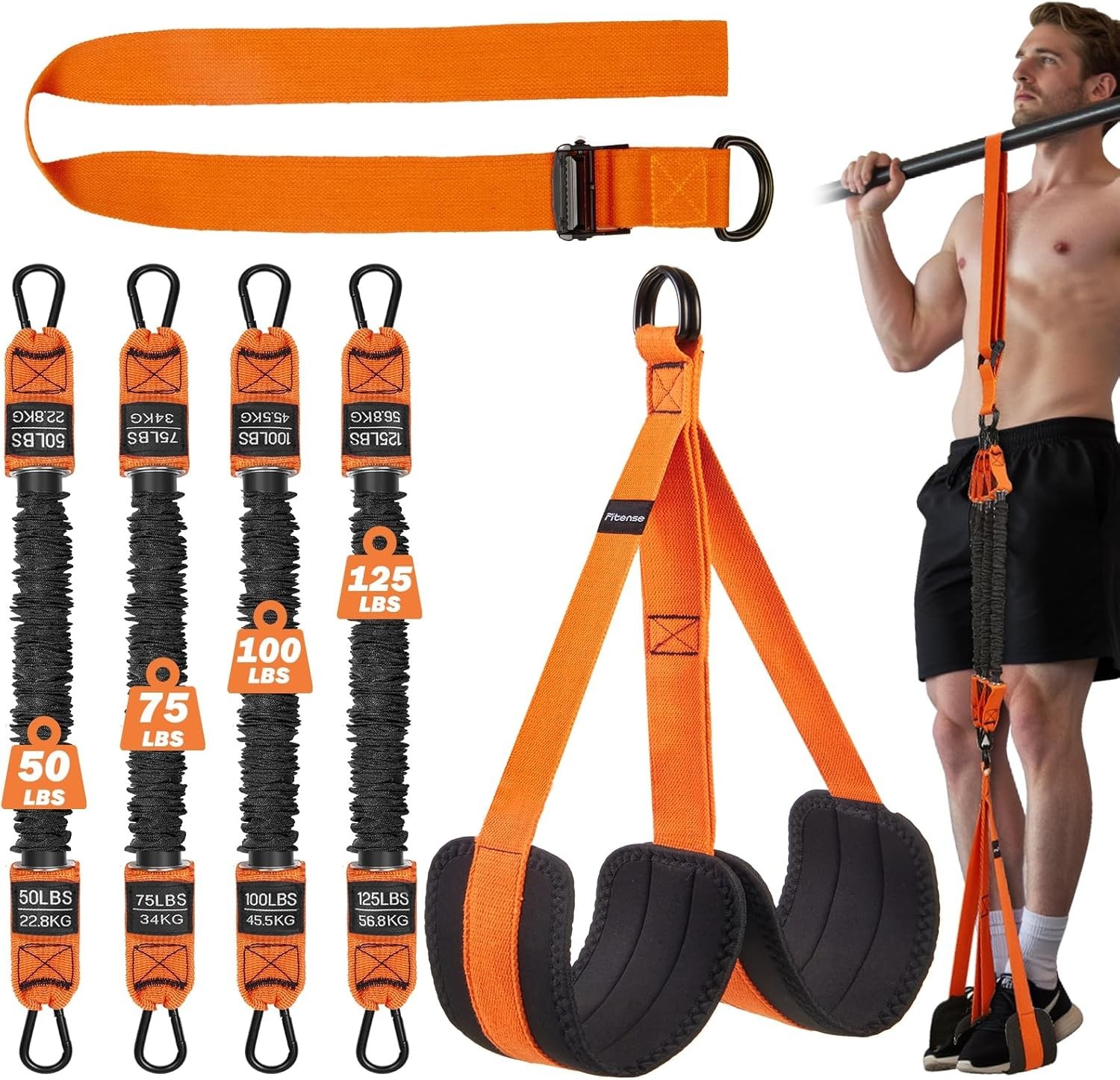 50-350lbs, Heavy Duty Pull Up Workout Band With Feet...