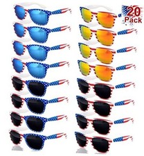 20 Pairs American Flag Sunglasses UV400 250th Anniversary 4th of July