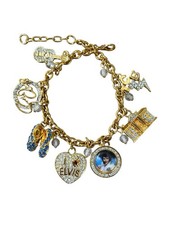 Elvis SHOWSTOPPER Charm Bracelet Bradford Exchange 7 Charms Crystals