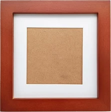Brown 6X6 Picture Frames with 4X4 Opening Mat.Brown 6X6 Square Photo Frame. Soli