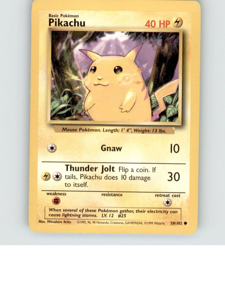 Pikachu Pokémon TCG Individual Trading Card Games Base Set in