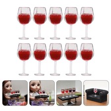 10 Pcs Mini Doll House Wine Glasses Dollhouse Cabinet Miniatures Cups Drinks