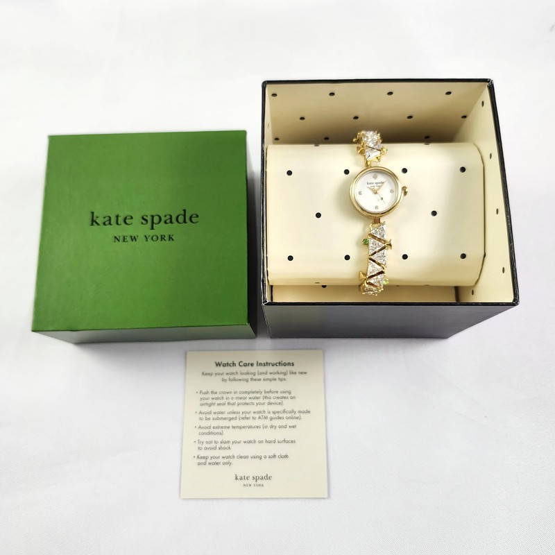 NEW Kate Spade Gold Monroe Crystal Martini Bracelet Watch KSW1852 + Box NWT thumbnail 3