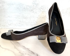 Salvatore Ferragamo VARA Suede Tricolor Color Block Pumps Size 9.5