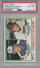 1978 Topps Strikeout Leaders P.Niekro/N.Ryan #206 PSA 8 NM-MT