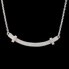 Beautiful Rhodium Plate Sterling Silver Sparkling Moissanite Bar Necklace