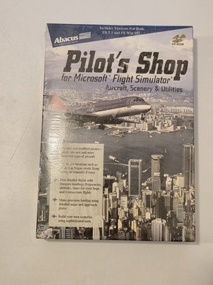 Pilot's Shop Flight Simulator for Microsoft by Abacus Big Box PC Game NEW CD ROM