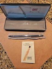 1975 Vintage Cross Sterling Silver Pen in Original Box w/ Instructions, Sheath