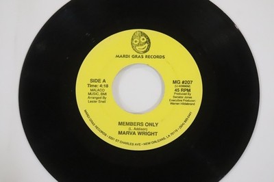 Rare MARVA WRIGHT 45 Members Only / You Send Me MARDI GRAS 207 Funk Soul R&B '95