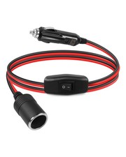 Cigarette Lighter Extension Cord with ON/Off Switch, 12V Cigarette Lighter Ma