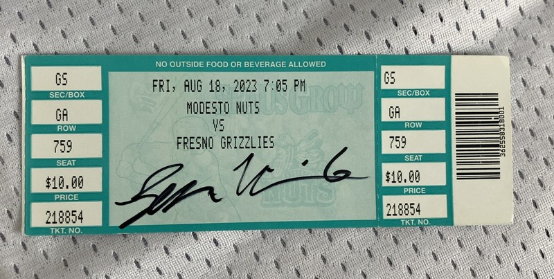 Ben Williamson Signed Ticket Stub Modesto Nuts Seattle Mariners MLB