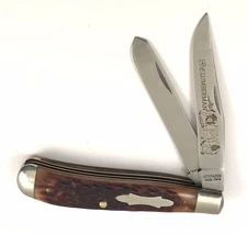 Schrade USA Lumberman Trapper Knife Jigged BONE TM-4 1980's Vintage 11442-OL