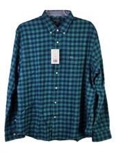 NWT Crown  Ivy Men's XL Classic Fit Green  Navy Plaid Button Down Shirt