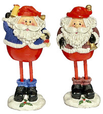 Vintage 6” Round Body Skinny Leg Santa Claus Christmas Holiday Figurines