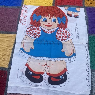 Vintage My Name is Suzy I Live In A Dollhouse Ragdoll Cut and Sew Pillow Uncut