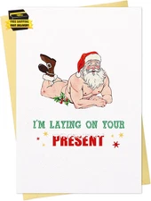 Funny Christmas Card for Wife - Clear Printing Dirty Christmas Card for Her Girl
