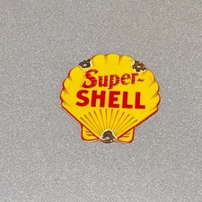 VINTAGE SHELL LUBRICATION PORCELAIN SIGN CAR GAS OIL TRUCK MOTORCYCLE