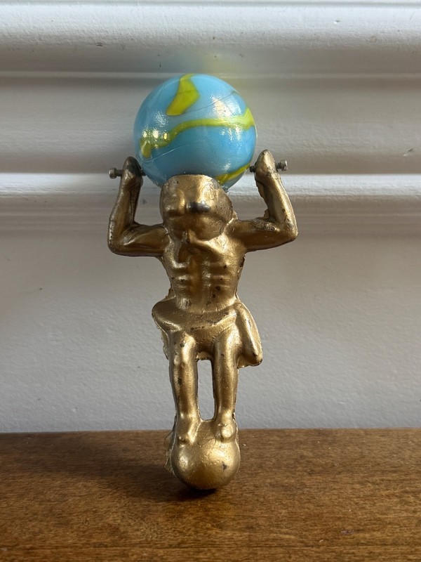 VINTAGE ANTIQUE ATLAS GLOBE CLOCK FINIAL TOPPER REPLACEMENT HARDWARE