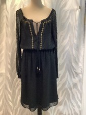 Altuzarra x Target Black Sheer Lined French Dot Sequin Trim Cocktail Dress 8
