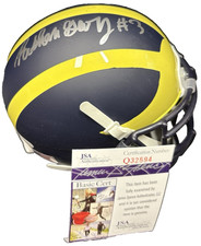 RASHAN GARY SIGNED MICHIGAN WOLVERINES SCHUTT MATTE MINI HELMET JSA COA