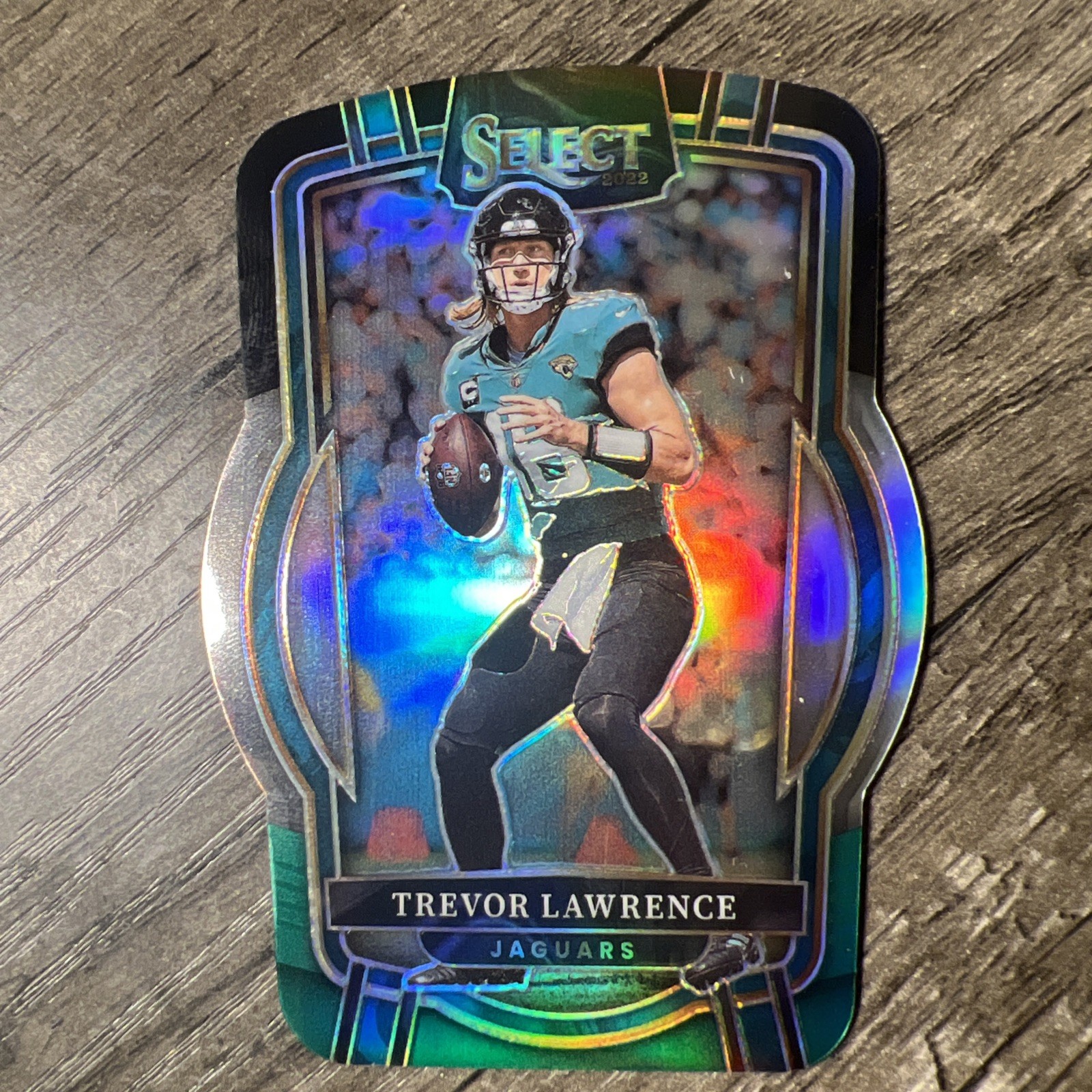 Trevor Lawrence - 2022 Panini Select #254 Black and Green Prizm Die Cut Jaguars