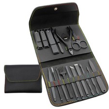 16 Pcs Stainless Steel Manicure Pedicure Kit Nail Clippers Set for Nail Care