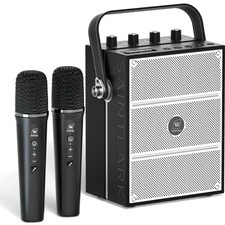 100W Portable Voice Amplifier with Dual Wireless Microphones and Bluetooth