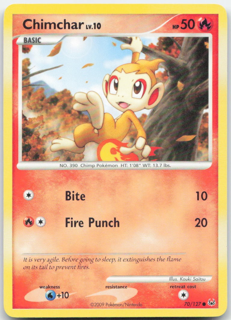 Chimchar 70/127 Common Platinum Pokemon Moderately Played
