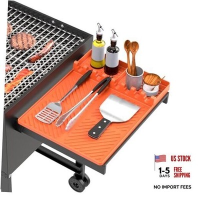 Silicone Grill Mat Compatible with Blackstone, BBQ Griddle Tools Mat Orange