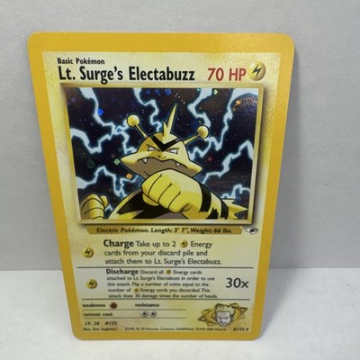 Pokemon TCG Lt. Surge's Electabuzz 6/132 Gym Heroes Holo Rare 2000