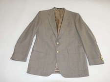 Stafford Men's Blazer Size 42 Long Tan Beige Wool Blend 2 Button Sports Jacket